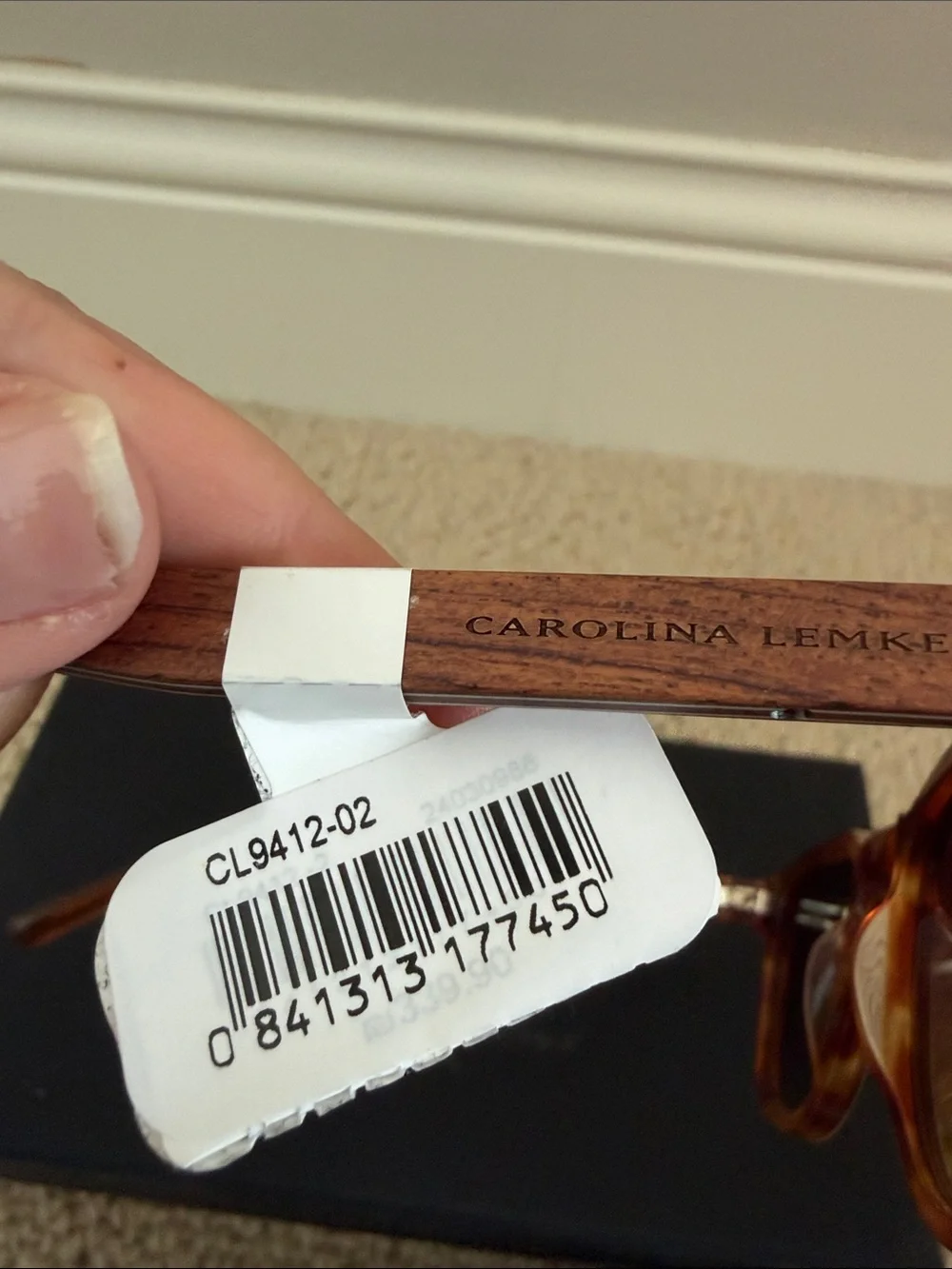Carolina Herrera Amber Tortoiseshell Sunglasses with Brown Lenses wood sides